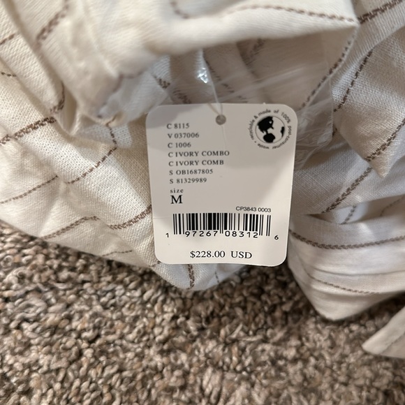 Free People We The Free Melia Mac Pinstripe Trench Coat Ivory - Picture 8 of 8